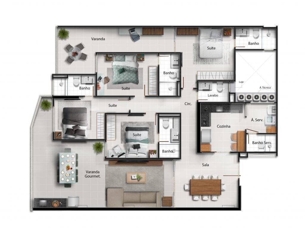 Apartamento tipo 2 (Coluna 2)