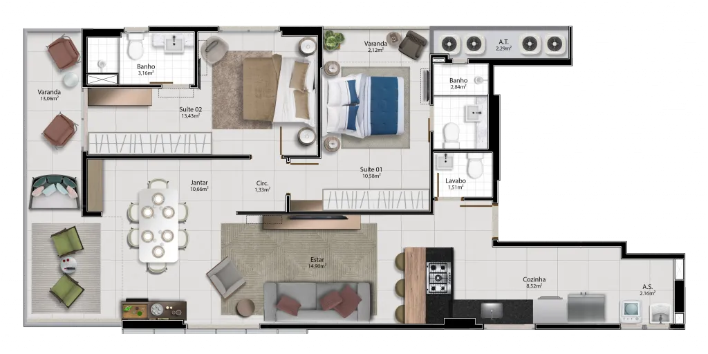 Tipo Sala Coluna Ampliada 1